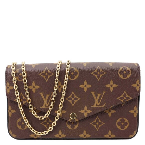Louis Vuitton  Felicie Pochette Monogram Canvas Crossbody Bag Brown - Picture 1 of 14